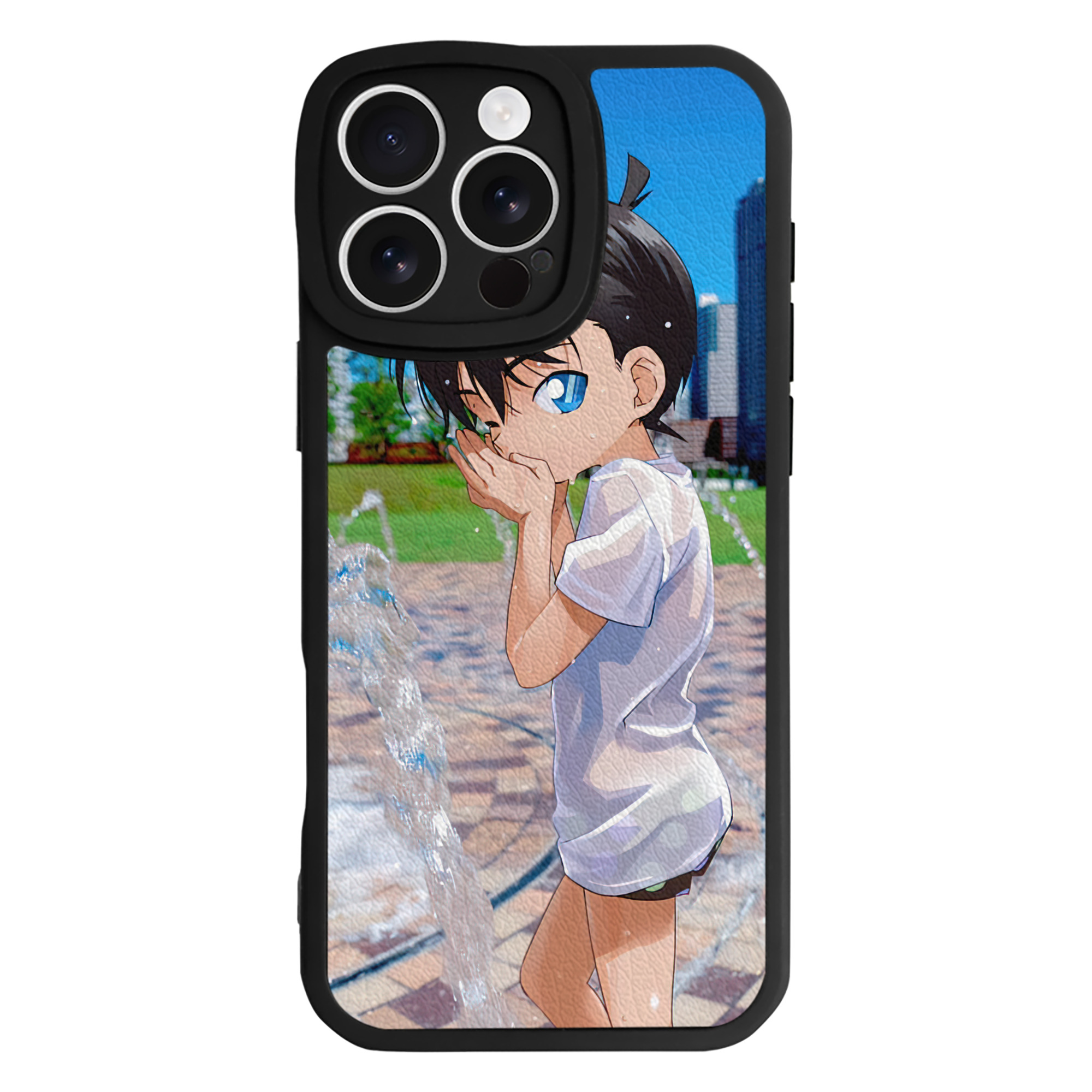 （画像用） 名探偵コナン Detective Conan 【iPhone 16シリーズ対応】シリコンスマホケース（レザー調） 材質：シリコン